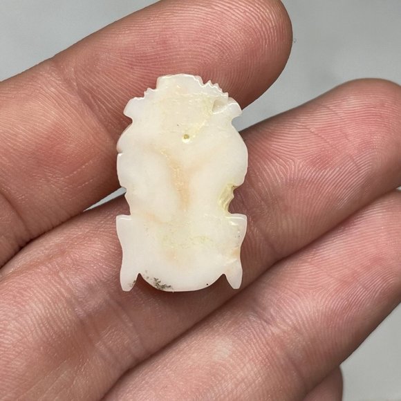 1" Antique Hand Carved Angel Coral Buddha Face Boddhisatva Chinese Pendant Head - Picture 9 of 14